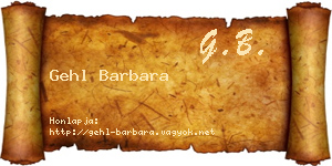 Gehl Barbara névjegykártya