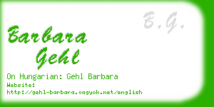 barbara gehl business card